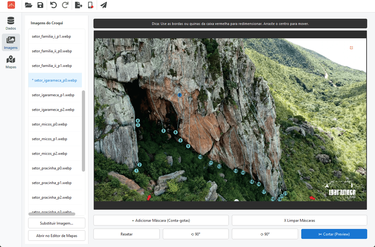 Editor Aresta Desktop para traçado vetorial de croquis
